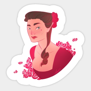 Rose red Sticker